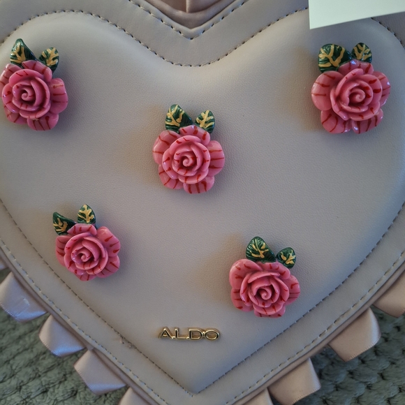 Aldo Accessories - ALDO Pink Floral Heart Crossbody Bag